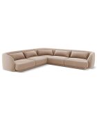 Canapé d'angle Réversible Tulum Velours  5 Places beige - 252x252x74 cm