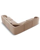 Canapé d'angle Réversible Tulum Velours  5 Places beige - 252x252x74 cm