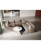 Canapé d'angle Réversible Tulum Velours  5 Places beige - 252x252x74 cm