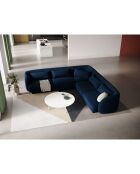 Canapé d'angle Réversible Tulum Velours 5 Places bleu roi - 252x252x74 cm