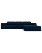 Canapé d'angle Droit Velours Chicago 4 Places bleu roi - 284x166x70 cm