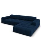 Canapé d'angle Droit Velours Chicago 4 Places bleu roi - 284x166x70 cm