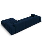 Canapé d'angle Droit Velours Chicago 4 Places bleu roi - 284x166x70 cm