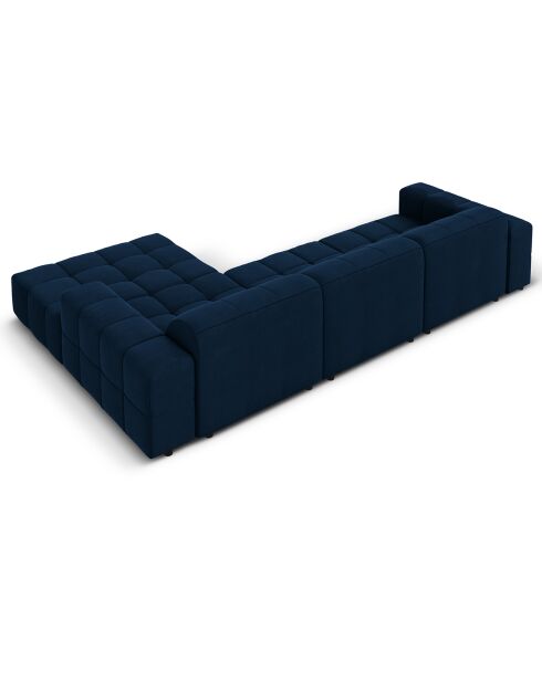 Canapé d'angle Droit Velours Chicago 4 Places bleu roi - 284x166x70 cm