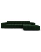 Canapé d'angle Droit Velours Chicago 4 Places vert bouteille - 284x166x70 cm