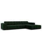 Canapé d'angle Droit Velours Chicago 4 Places vert bouteille - 284x166x70 cm