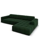 Canapé d'angle Droit Velours Chicago 4 Places vert bouteille - 284x166x70 cm