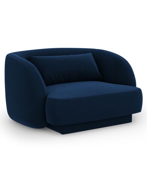 Fauteuil Velours Tulum bleu roi - 109x85x74 cm