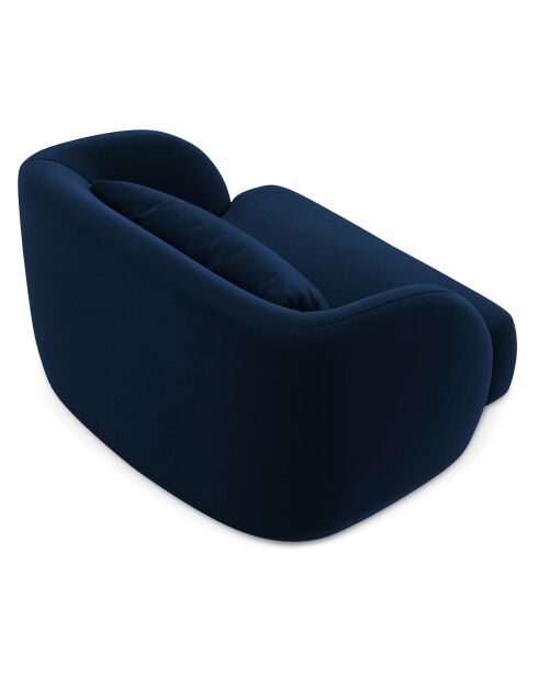 Fauteuil Velours Tulum bleu roi - 109x85x74 cm