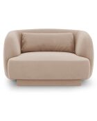 Fauteuil Velours Tulum beige - 109x85x74 cm