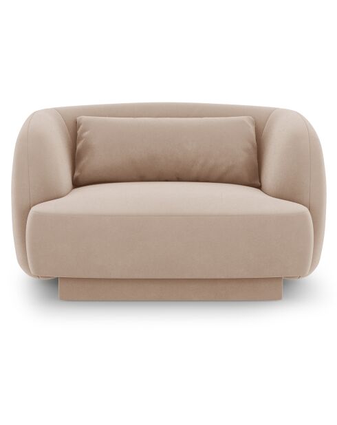 Fauteuil Velours Tulum beige - 109x85x74 cm