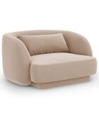 Fauteuil Velours Tulum beige - 109x85x74 cm