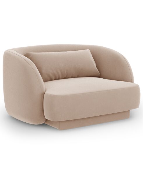 Fauteuil Velours Tulum beige - 109x85x74 cm