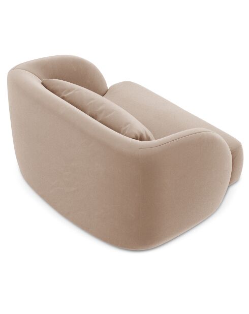 Fauteuil Velours Tulum beige - 109x85x74 cm