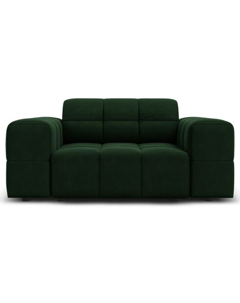 Fauteuil Velours Chicago vert bouteille - 124x102x70 cm