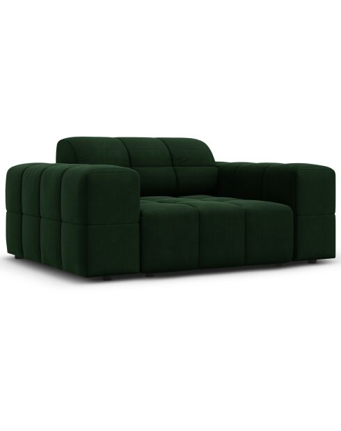Fauteuil Velours Chicago vert bouteille - 124x102x70 cm