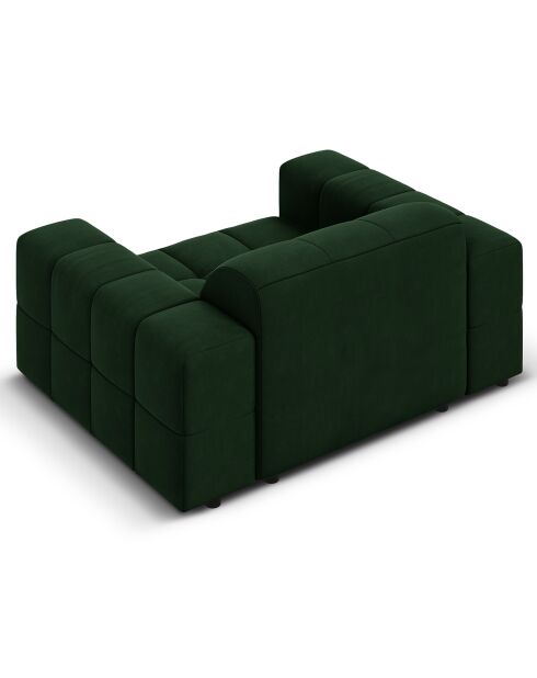 Fauteuil Velours Chicago vert bouteille - 124x102x70 cm