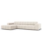 Canapé d'angle Gauche Velours Chicago 4 Places beige clair - 284x166x70 cm