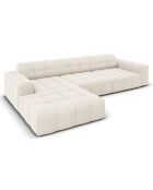 Canapé d'angle Gauche Velours Chicago 4 Places beige clair - 284x166x70 cm