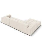 Canapé d'angle Gauche Velours Chicago 4 Places beige clair - 284x166x70 cm
