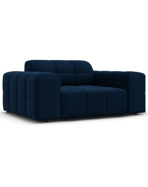 Fauteuil Velours Chicago bleu roi - 124x102x70 cm