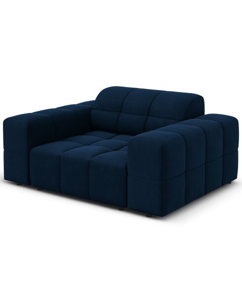 Fauteuil Velours Chicago bleu roi - 124x102x70 cm