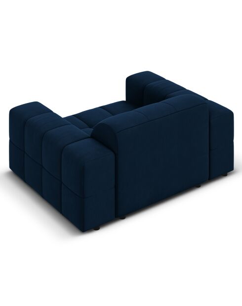 Fauteuil Velours Chicago bleu roi - 124x102x70 cm