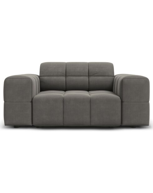 Fauteuil Velours Chicago gris clair - 124x102x70 cm
