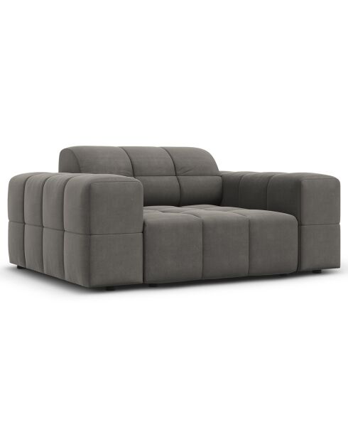 Fauteuil Velours Chicago gris clair - 124x102x70 cm