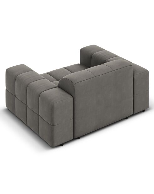 Fauteuil Velours Chicago gris clair - 124x102x70 cm