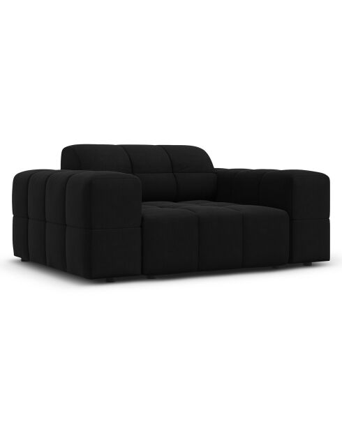 Fauteuil Velours Chicago noir - 124x102x70 cm