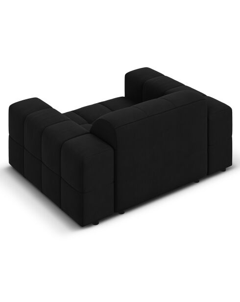 Fauteuil Velours Chicago noir - 124x102x70 cm