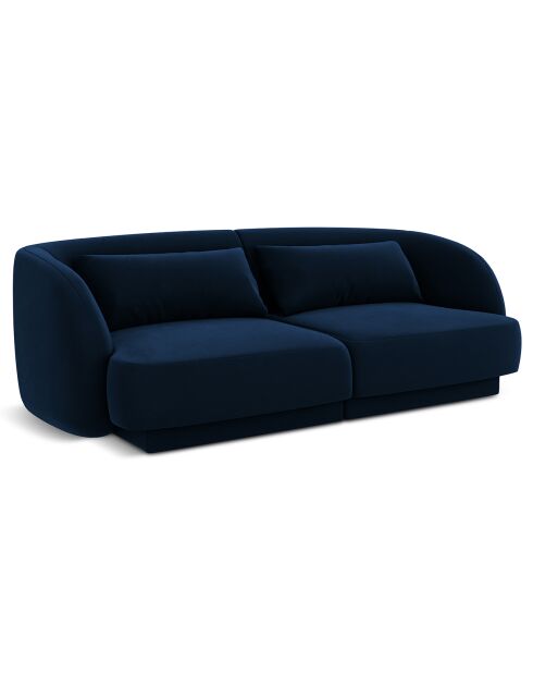 Canapé Velours Tulum 2 Places bleu roi - 184x85x74 cm