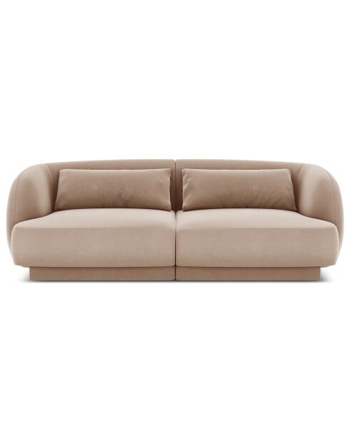 Canapé Velours Tulum 2 Places beige - 184x85x74 cm