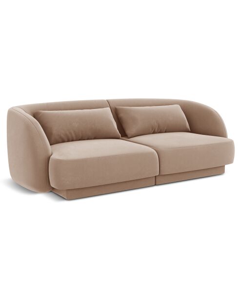 Canapé Velours Tulum 2 Places beige - 184x85x74 cm