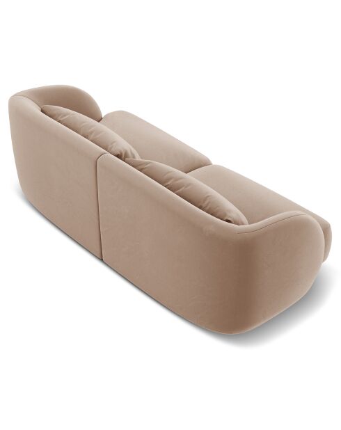 Canapé Velours Tulum 2 Places beige - 184x85x74 cm
