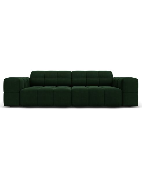 Canapé Velours Chicago 3 Places vert bouteille - 204x102x70 cm