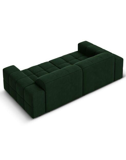 Canapé Velours Chicago 3 Places vert bouteille - 204x102x70 cm