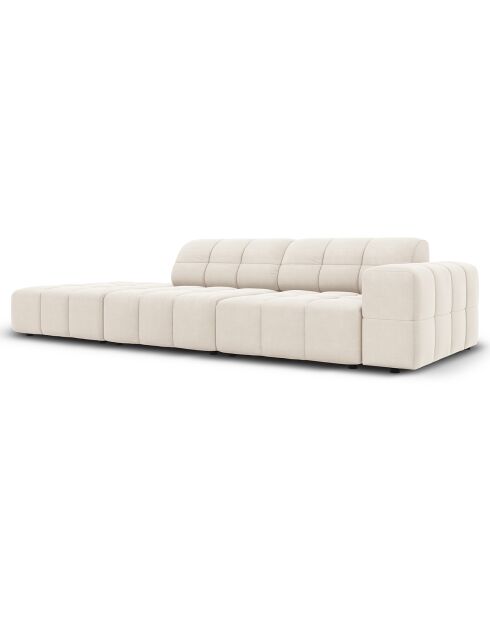 Canapé Gauche Velours Chicago 3 Places beige clair - 262x102x70 cm