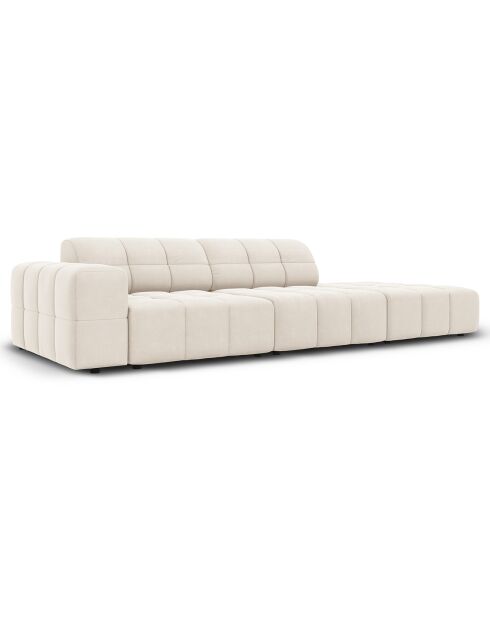 Canapé Droit Velours Chicago 3 Places beige clair - 262x102x70 cm