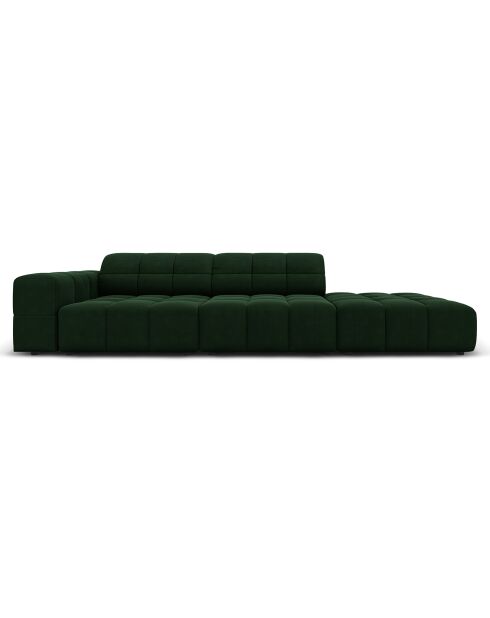 Canapé Droit Velours Chicago 3 Places vert bouteille - 262x102x70 cm