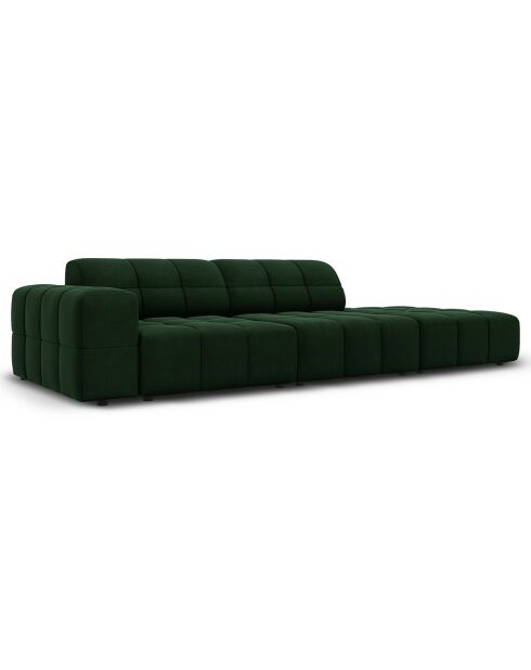 Canapé Droit Velours Chicago 3 Places vert bouteille - 262x102x70 cm