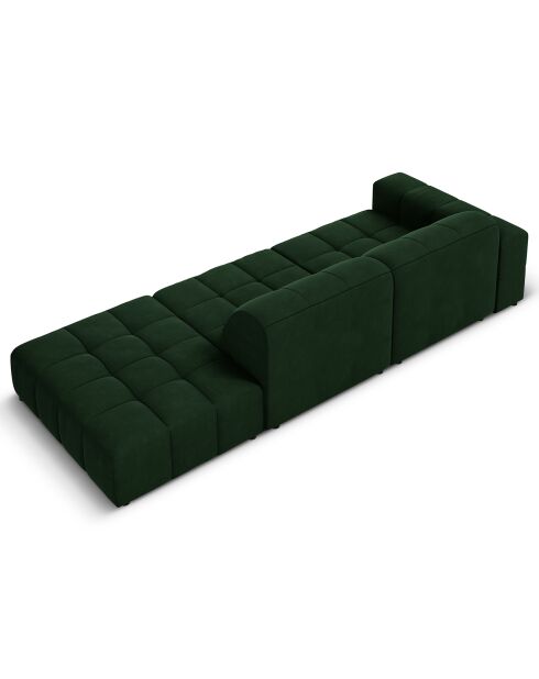 Canapé Droit Velours Chicago 3 Places vert bouteille - 262x102x70 cm