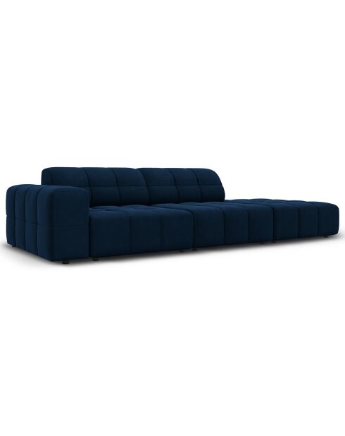Canapé Droit Velours Chicago 3 Places bleu roi - 262x102x70 cm