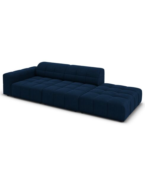 Canapé Droit Velours Chicago 3 Places bleu roi - 262x102x70 cm