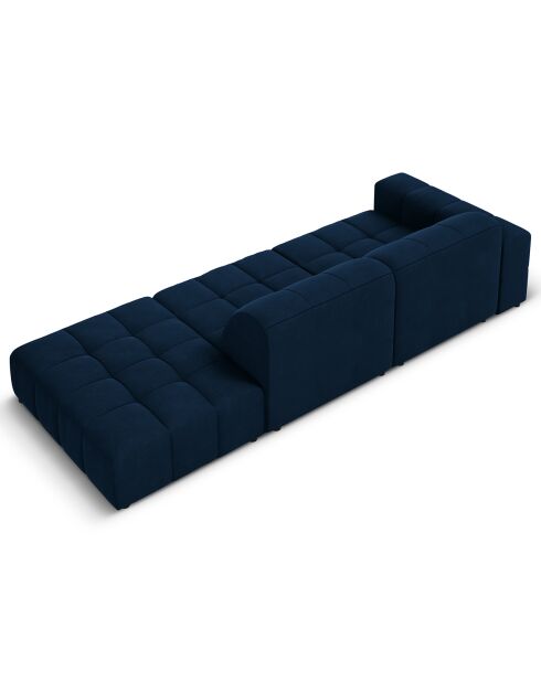 Canapé Droit Velours Chicago 3 Places bleu roi - 262x102x70 cm