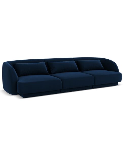 Canapé Velours Tulum 3 Places bleu roi - 259x85x74 cm