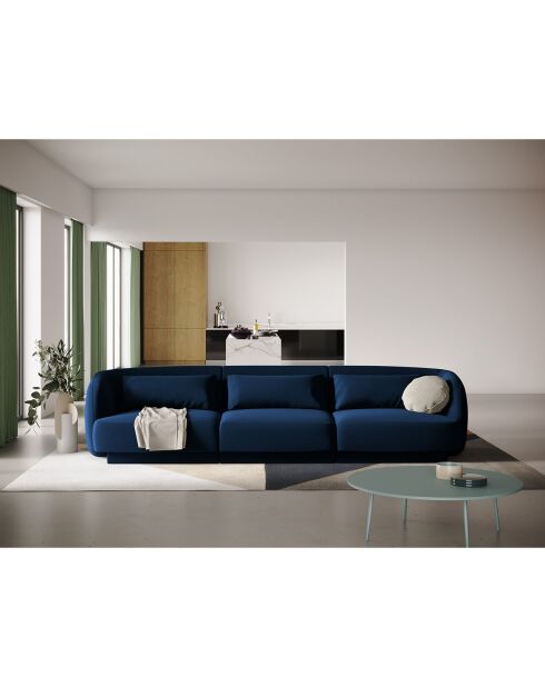 Canapé Velours Tulum 3 Places bleu roi - 259x85x74 cm