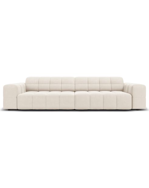 Canapé Velours Chicago 4 Places beige clair - 244x102x70 cm