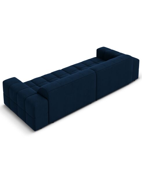 Canapé Velours Chicago 4 Places bleu roi - 244x102x70 cm